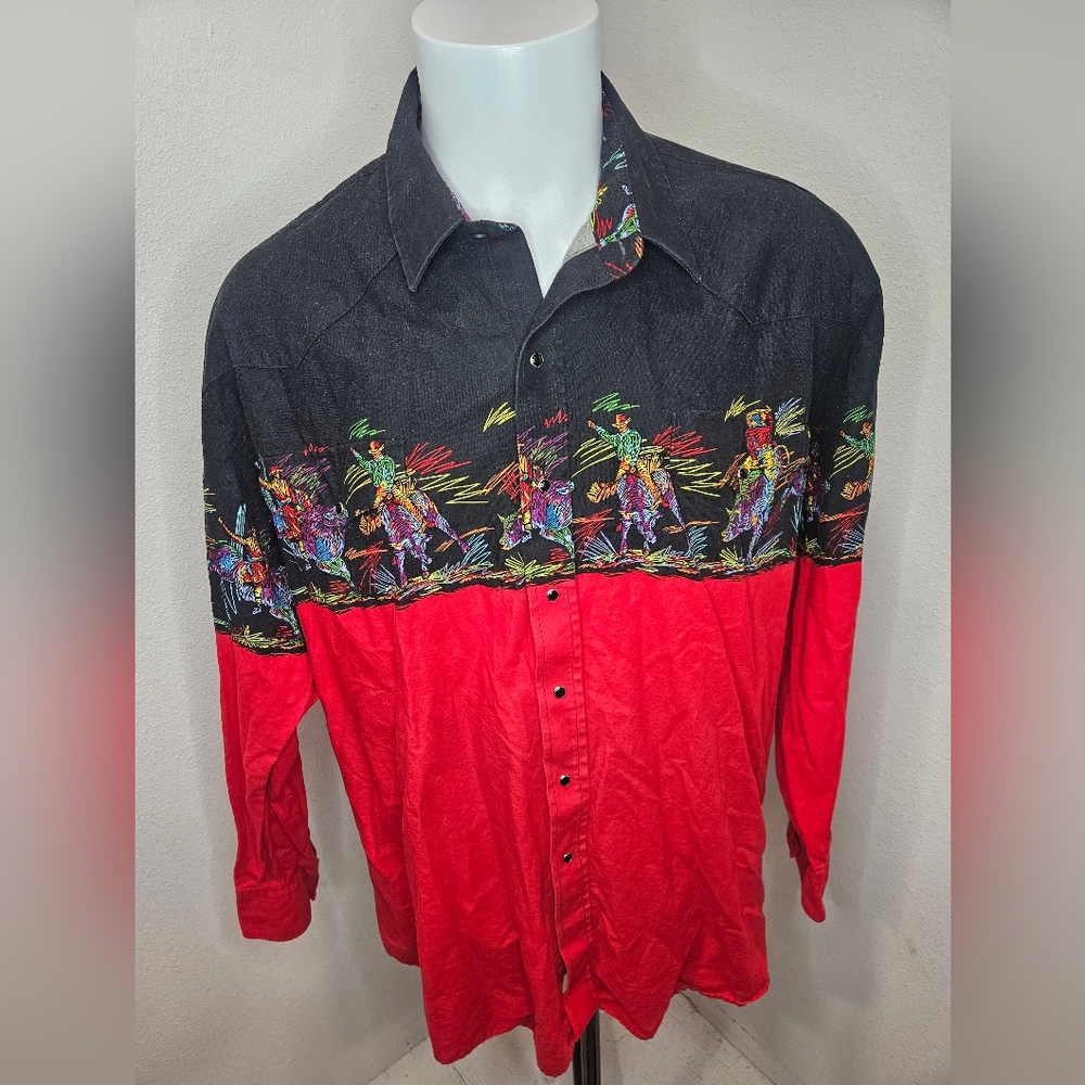 Roper Western Pearl Snap Button Longsleeve Men's XXL